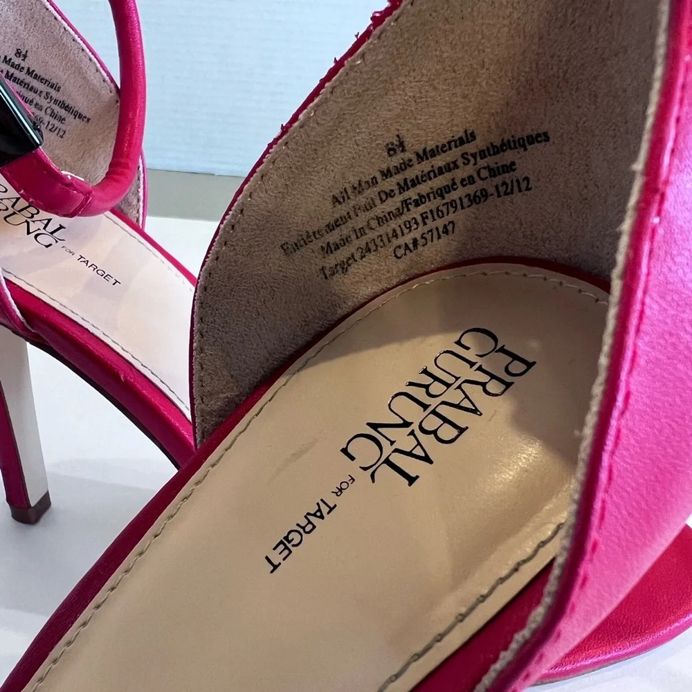 Prabal Gurung for Target Red Ankle-Strap 4” Stiletto Sandals Sz 8 1/2